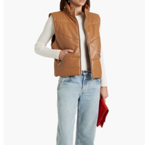 WALTER BAKER Landon Quilted Lamb Leather Puffer Vest Small New - Picture 3 of 12